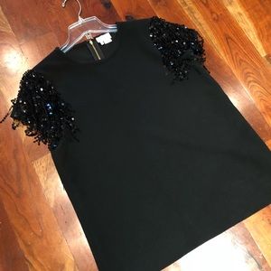 Kate Spade Top Size 8 Black/Gold Zip Back